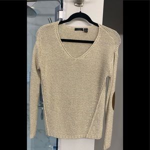 V neck with patched elbows